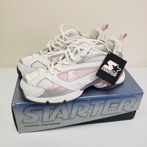 Starter Womens White Pink Athletic Sneakers Shoes Size 8